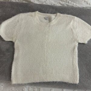 Garage white fuzzy baby tee